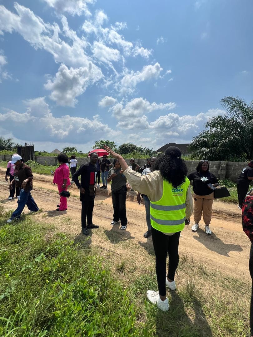 Realtors walking the land during the tour